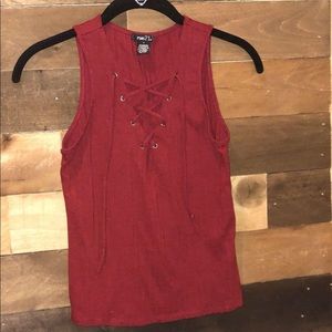 Lace up tank top